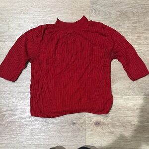 Red Ribbed Sweater